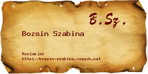 Bozsin Szabina névjegykártya